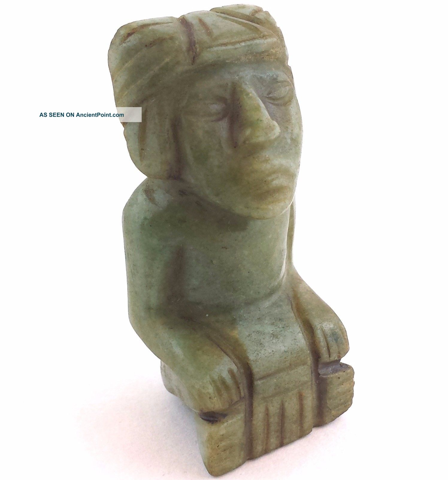 Antique Pre Columbian Jade Green Figurine - Mayan Aztec Zapotec Olmec - Statue - Stone The Americas photo