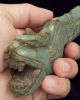 Jade Serpent Ax God - Mesoamerican Statue - Antique Pre Columbian Artifact - Jade The Americas photo 1