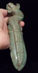 Jade Serpent Ax God - Mesoamerican Statue - Antique Pre Columbian Artifact - Jade The Americas photo 4
