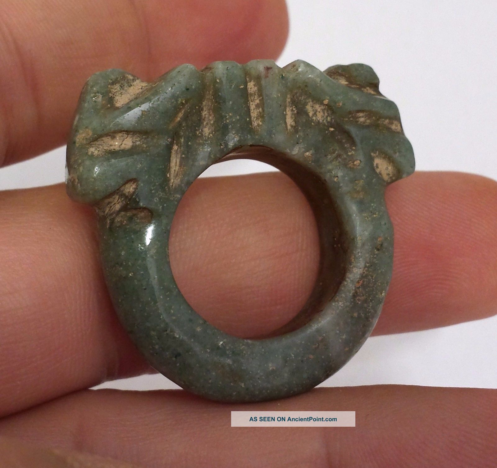 Jade Pre Columbian Ring - Mesoamerican Statue - Antique Artifacts The Americas photo