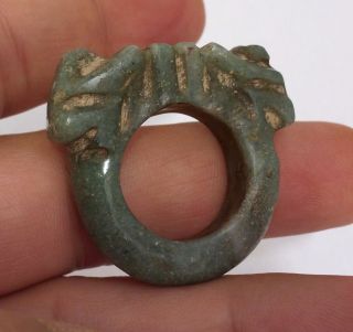 Jade Pre Columbian Ring - Mesoamerican Statue - Antique Artifacts photo