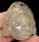 Crystal Mayan Face Pendant - Mesoamerican Statue - Antique Pre Columbian Artifacts The Americas photo 2