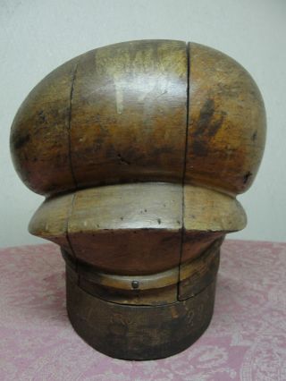 Antique 5 Piece Wood Wooden Puzzle Style Empire Hat Block Millinery Mold Form Ny photo