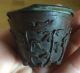 Antique Chinese Carved Wood Cup Signed Other Chinese Antiques photo 2