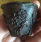 Antique Chinese Carved Wood Cup Signed Other Chinese Antiques photo 4