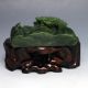 Hand - Carved Natural Green Hetian Jasper Statue W Old Man & Pine Tree Other Antique Chinese Statues photo 5