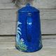 Blue Splatterware Enamel Coffee Pot Hp Rooster Art Handpainted Trish Mcmurry Toleware photo 1