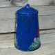 Blue Splatterware Enamel Coffee Pot Hp Rooster Art Handpainted Trish Mcmurry Toleware photo 3