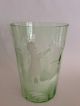 Antique Late 1800 ' S Green Mary Gregory Tumbler Glass Girl With Flowers Stemware photo 5