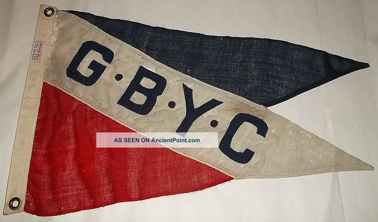1900 ' S - 1920 ' S Green Bay Yacht Club Wool Flag Green Bay Wisconsin Other Maritime Antiques photo