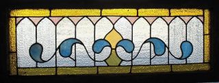 Antique American Stained Glass Transom Window 41 X 16 Architectural Salvage photo