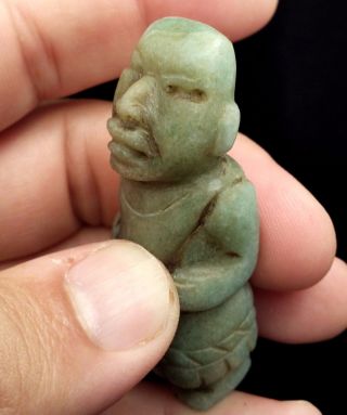 Jade Olmec Figurine - Mesoamerican Statue - Antique Pre Columbian Artifacts photo