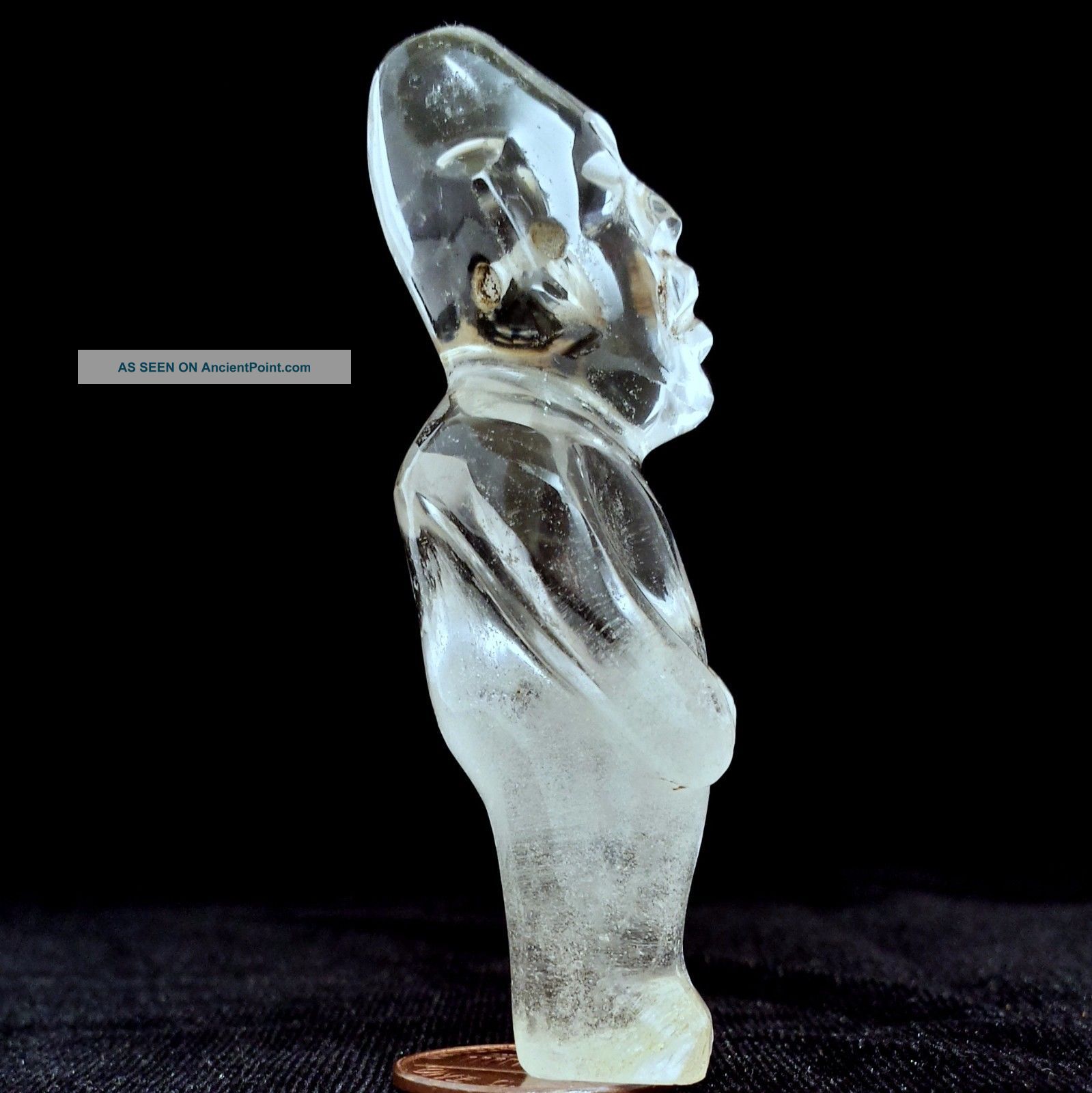 Crystal Olmec Figurine - Mesoamerican Statue - Antique Pre Columbian Artifacts The Americas photo