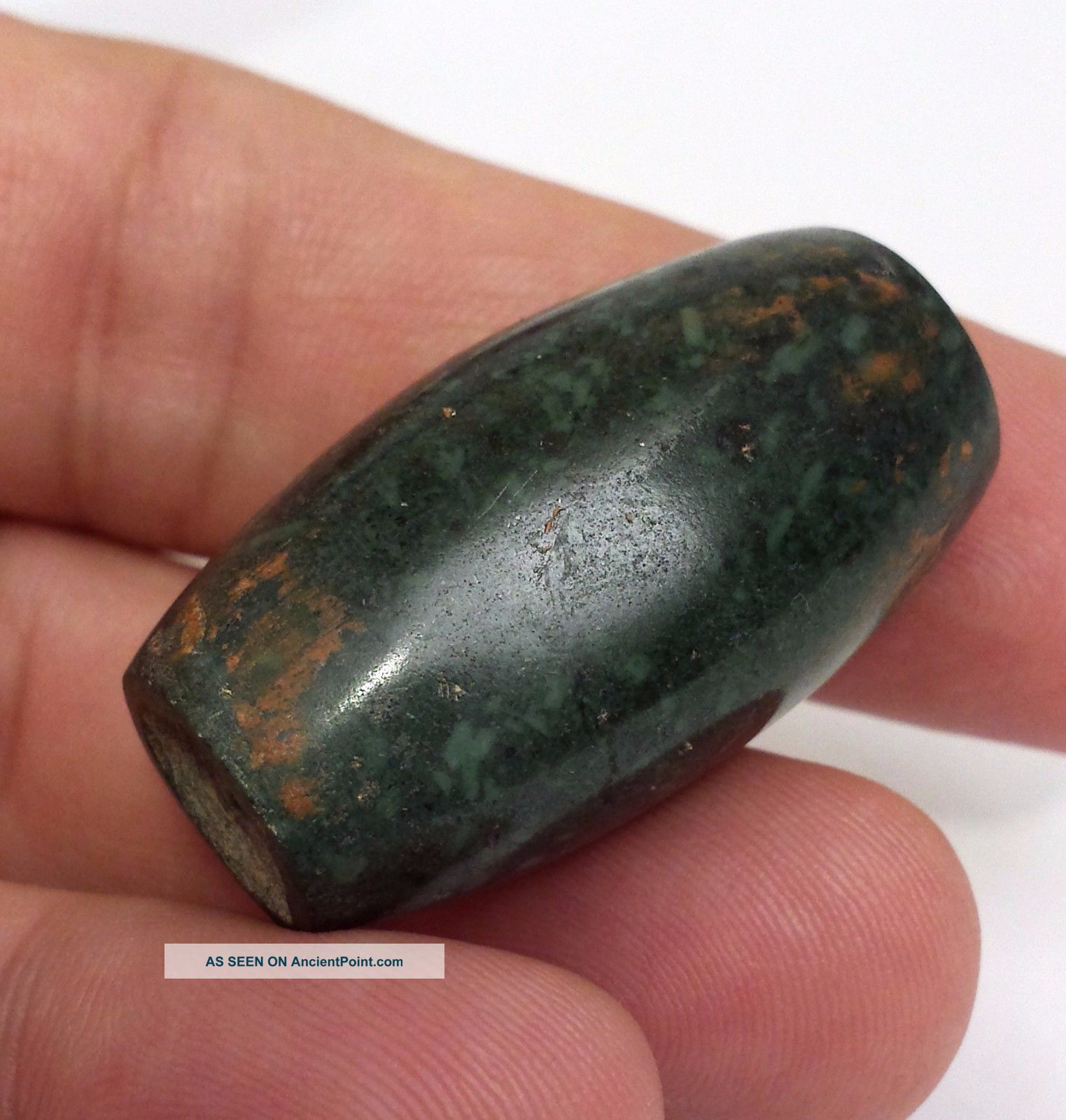 Jade Pre Columbian Bead - Mesoamerican Statue - Antique Pre Columbian Artifacts The Americas photo