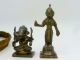 Antiques Tibetan Silver Carving Exorcism Buddha Statue Pack With 2 Brass Statues Tibet photo 5