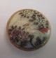 Antique Japanese Satsuma Button Of Bird & Flora Signed Gold Border Buttons photo 1