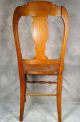 Antique Oak Wood Dining Chair Carved Back Wood Seat 1900-1950 photo 7