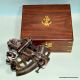 Antique Nautical Brass Sextant German Marine Sextant With Wooden Box Sextants photo 1