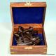 Antique Nautical Brass Sextant German Marine Sextant With Wooden Box Sextants photo 2