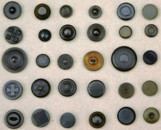 30 Antique Hard Rubber Goodyear Buttons photo