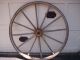 Antique Wooden Wagon /carriage Wheel 48 Inches Tall 3 Inch Wide With Metal Ring Primitives photo 1