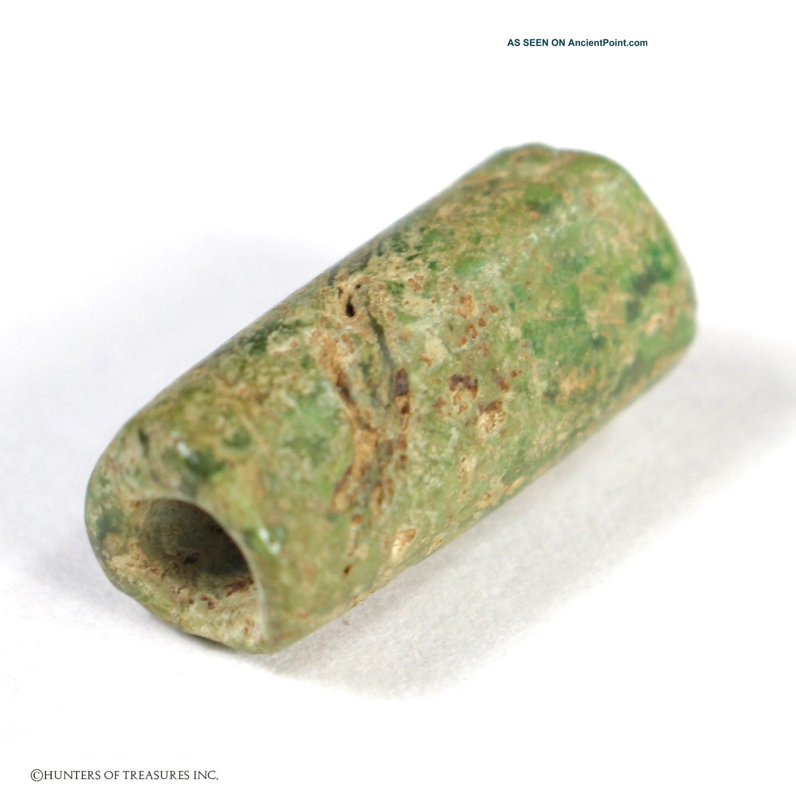 Ancient Pre Columbian Tairona Green Stone Jadeite Bead Artifact 20 Mm The Americas photo