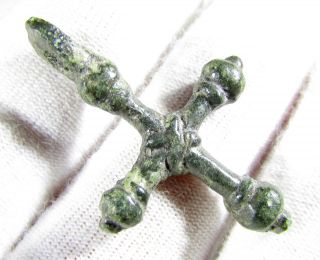Lovely Viking Bronze Cross - C 11th C Ad - Wearable Religious Artifact - D38 photo