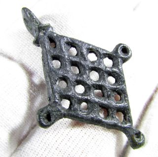 Very Rare Viking Bronze Openwork Cross Pendant - Wearable Artifact - D36 photo