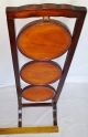Antique Wood 3 Tier Folding Dessert Stand Table For Pie Cake Pastries 1900-1950 photo 2