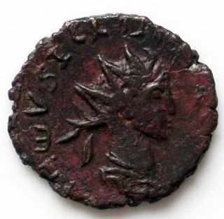 A546 Gallic Empire,  Rare Coin Barbaric Vikings Vandals Radiate Head 300 - 500 Ad photo