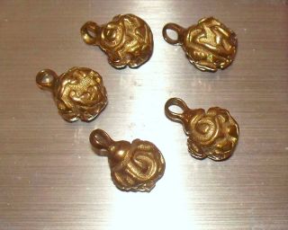 5 Chinese Gold Filled Kimoni Buttons C 1920 ' S Domed Loop Attachment photo