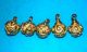 5 Chinese Gold Filled Kimoni Buttons C 1920 ' S Domed Loop Attachment Buttons photo 1
