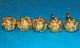 5 Chinese Gold Filled Kimoni Buttons C 1920 ' S Domed Loop Attachment Buttons photo 2