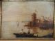 (2) Antique 19thc Primitive Fisherman Clipper Ship Seascape Folk Art Painting Other Maritime Antiques photo 1
