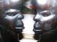 Vintage African Hand Carved Wooden Heads Other African Antiques photo 2