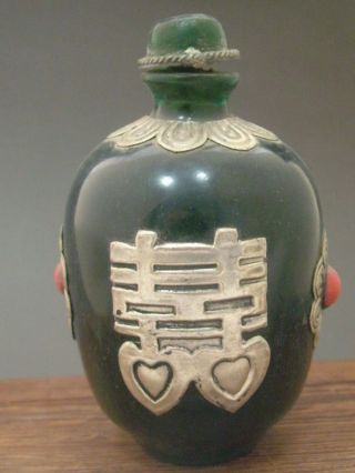Oriental Vintage Chinese Hand - Carved Old Bone Snuff Bottle 