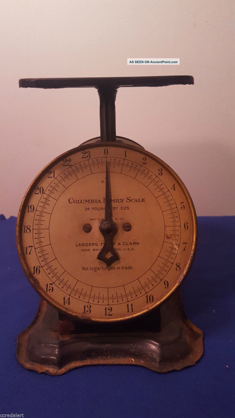 Antique 1906 Columbia Family Household Scale Landers Frary Clark Scales photo
