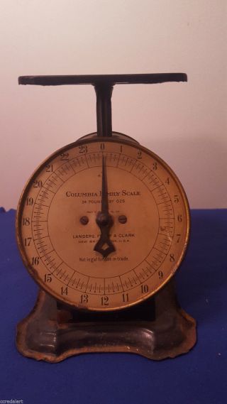 Antique 1906 Columbia Family Household Scale Landers Frary Clark photo