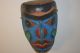 Old Carved Cedar Northwest Coast Mask Primitive Folk Art Antique Paint Native American photo 3