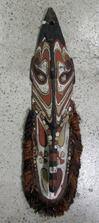 Png Guinea Carved Timber Ancestoral Mask Wooden Ochre Spirit F photo