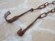 Primitive Antique 18th C Wrought Iron Hearth Chain Trammel Forged 1 Hearth Ware photo 9