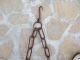 Primitive Antique 18th C Wrought Iron Hearth Chain Trammel Forged 1 Hearth Ware photo 2