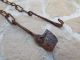 Primitive Antique 18th C Wrought Iron Hearth Chain Trammel Forged 1 Hearth Ware photo 7