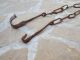 Primitive Antique 18th C Wrought Iron Hearth Chain Trammel Forged 1 Hearth Ware photo 8