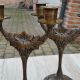 Pair Art Deco Bronze Candlesticks Candelabra Candle Holders Stylised French Art Deco photo 3