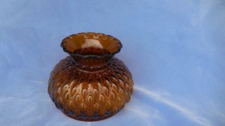 Lamp Shade Vintage Amber Diamond Quilted Glass Globe photo