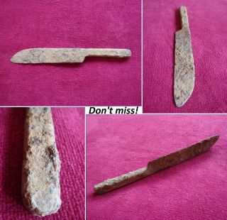 Antique Islamic Ottoman Empire Hand Forged Iron Battle Knife 15th - 17th C.  Ad photo