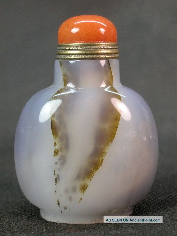 Chinese Natural Black Shadow Agate Snuff Bottle Snuff Bottles photo