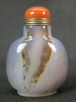 Chinese Natural Black Shadow Agate Snuff Bottle photo