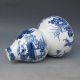Chinese Blue And White Hand - Painted Gourd Shape Pot W Qing Dynasty Qianlong Mark Pots photo 9